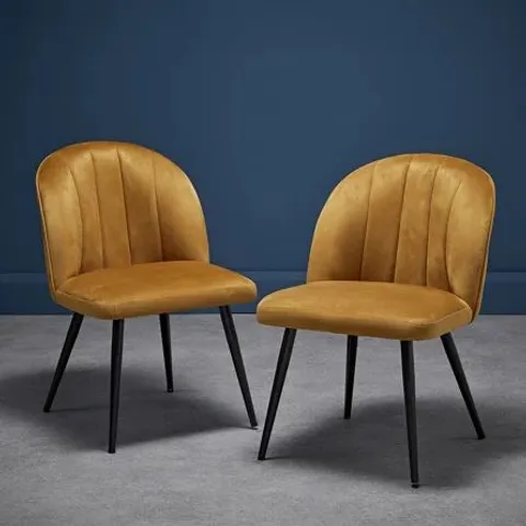 BOXED SET OF 2 ORLA MUSTARD YELLOW DINING CHAIRS (1 BOX)