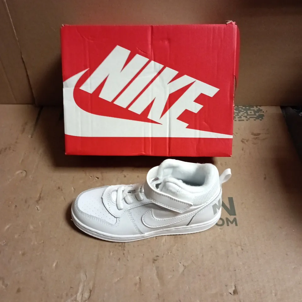NIKE KIDS WHITE VELCRO HIGH-TOP SNEAKERS - UK SIZE 12 CHILDS 