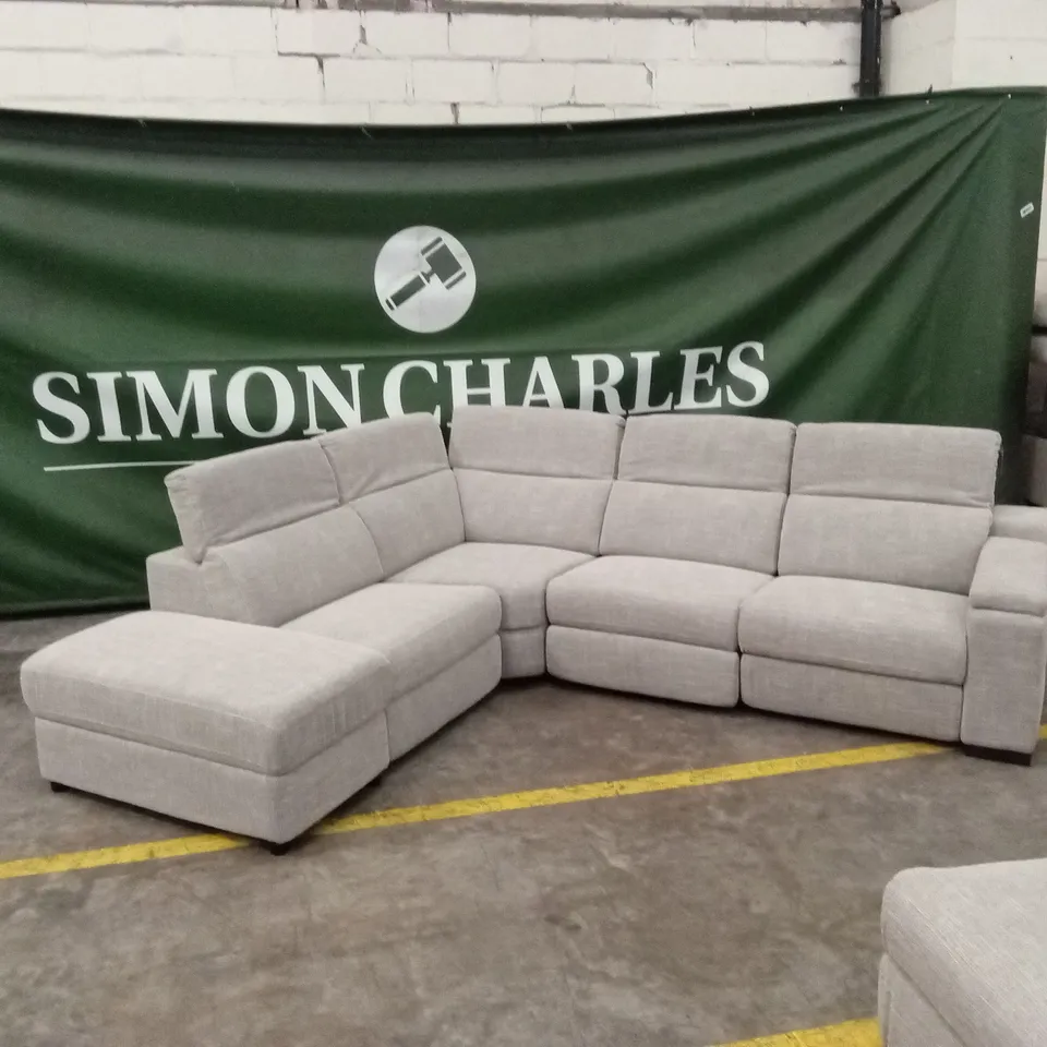 DETROIT FABRIC LEFT HAND POWER RECLINER CORNER GROUP SOFA WITH CHARGING PORTS AND STORAGE RRP £1999