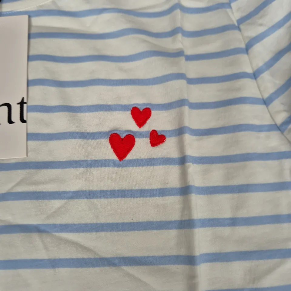 SAINT TROPEZ STRIPED T-SHIRT – AIRBLUE & WHITE, SIZE L