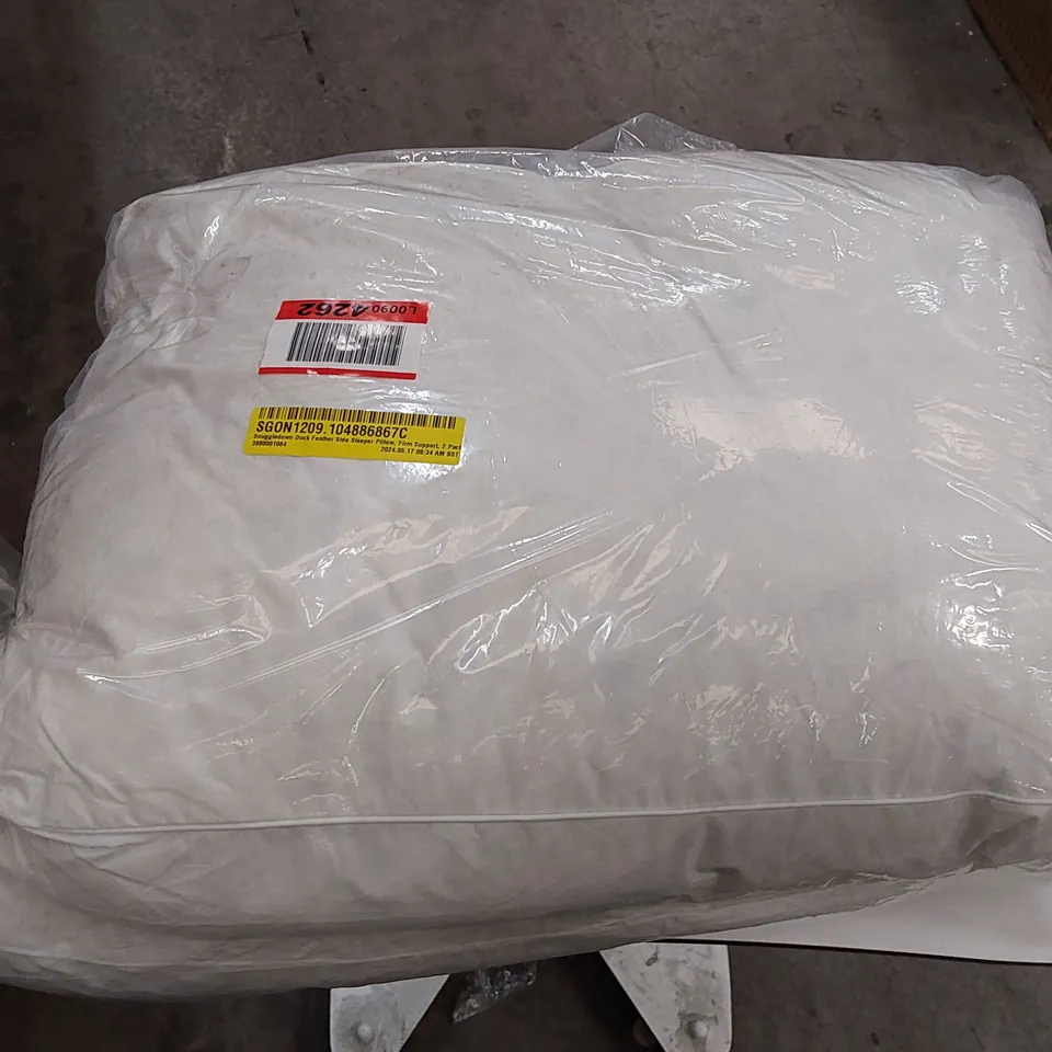 BAGGED PAIR OF SNUGGLEDOWN DUCK FEATHER SIDE SLEEP PILLOW (1 ITEM)