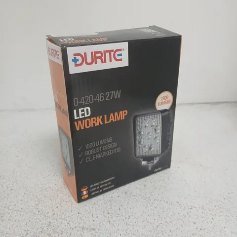 DURITE LED WORK LAMP 0-420-46, 27W – 1800 LUMENS, 10–30V DC, IP67 (BOXED)
