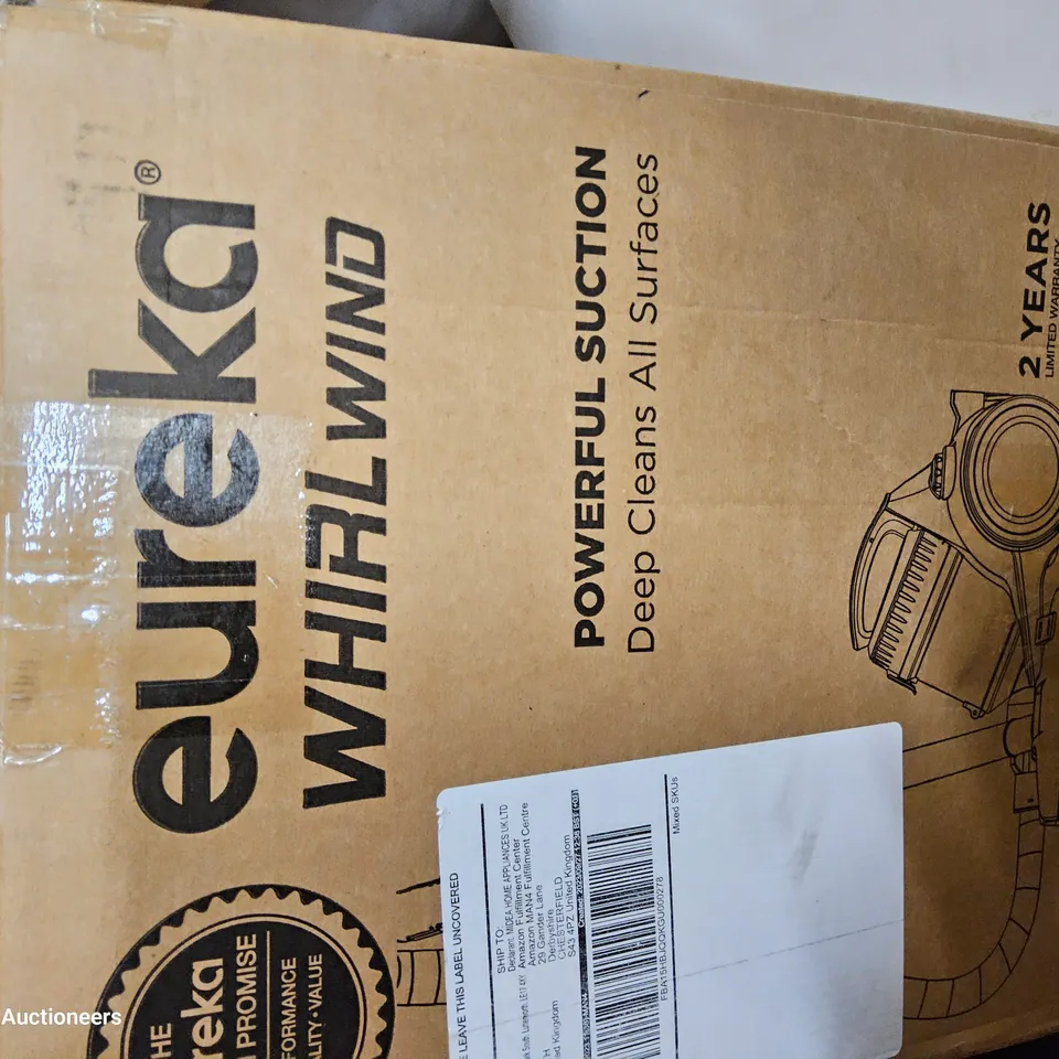 PALLET OF ASSORTED ITEMS TO INCLUDE, ELECTRIC CLOTHES DRYER, EUREKA WHIRLWIND VACUUM CLEANER, DUCK FEATHER & DOWN PILLOWS.