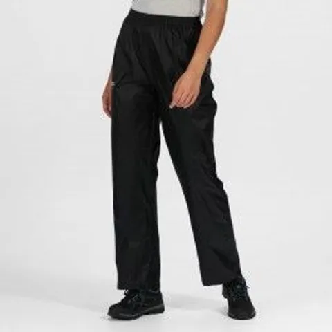 REGATTA PACK IT WOMEN'S OVERTROUSERS RWW158 BLACK - SIZE S