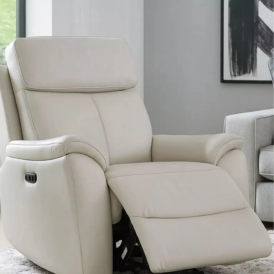 BOXED ASPIRE KINGSMERE LEATHER POWER RECLINER - ARMCHAIR - TAN (1 BOX) RRP £539