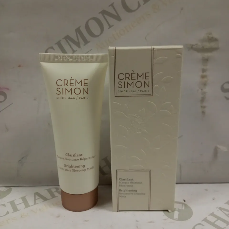 BOX OF APPROXIMATELY 50 BOXED CRÈME SIMON BRIGHTENING RESTORATIVE SLEEPING MASK - 75ML