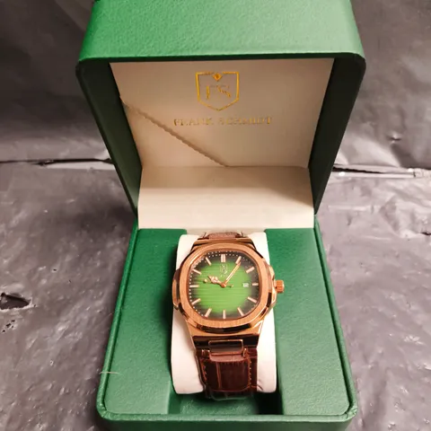 MEN'S FRANK SCHMIDT WATCH - GREEN COLOURED DIAL