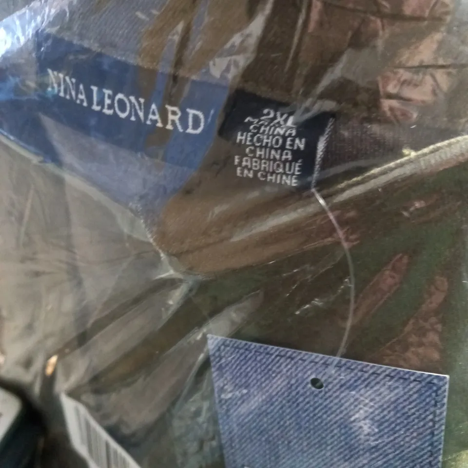 3 X BRAND NEW ELBOW SLEEVE BUTTON UP STRETCH DENIM DRESS BY NINA LEONARD DARK OLIVE 2XL