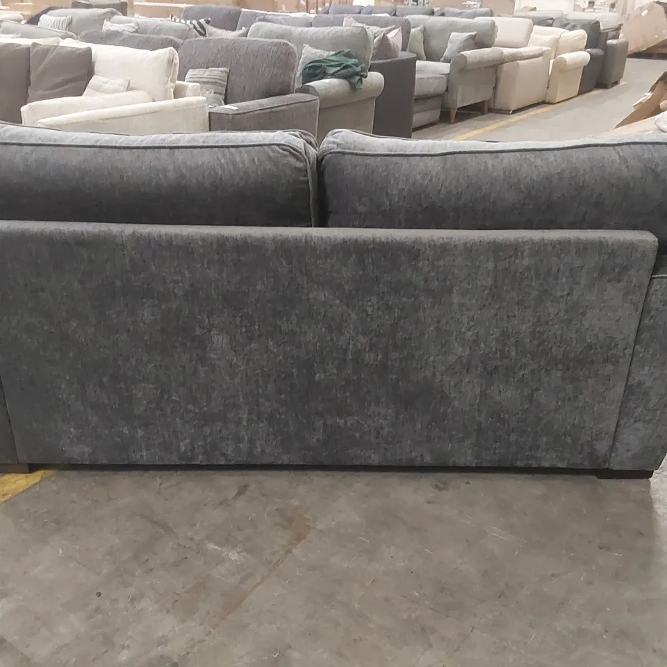 QUALITY DESIGNER HARLOW CHENILLE FABRIC UPHOLSTERED 3 SEATER SOFA