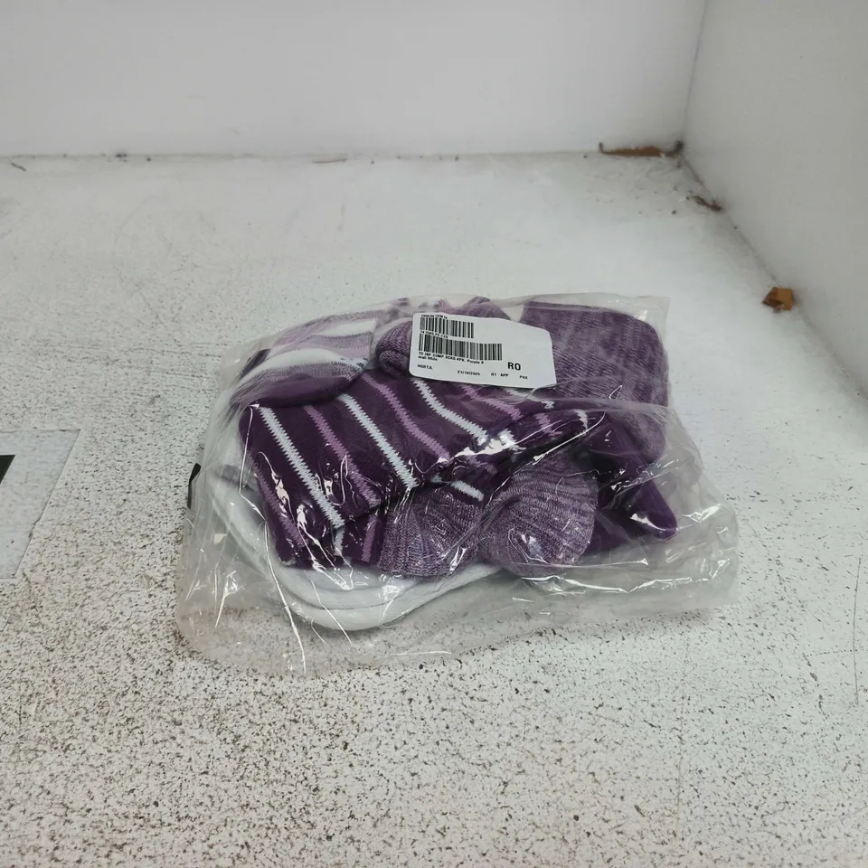 SET OF 4 PURPLE/WHITE SOCKS SMALL