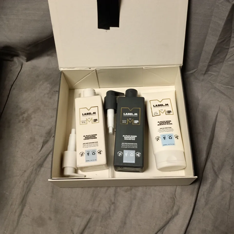 LABEL.M HAIRCARE SET – M-PLEX BOND REPAIR (3 X BOTTLES) INCLUDING SHAMPOO, CONDITIONER AND MIRACLE MASK