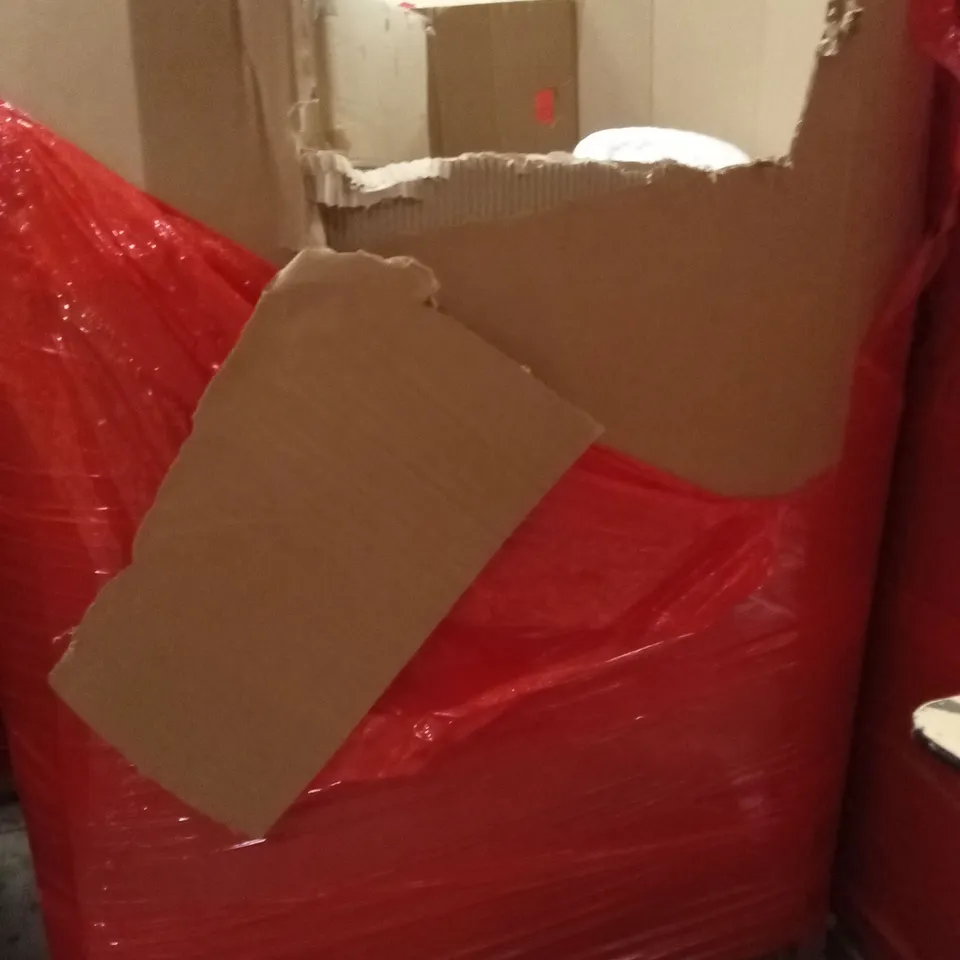 PALLET OF ASSORTED HOUSEHOLD GOODS AND PRODUCTS TO INCLUDE;HIGH CHAIR, MATTRESS TOPPER,BED RAIL