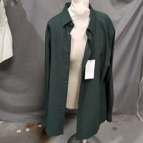 UK XL DARK GREEN OVERSIZED COAT ZARA