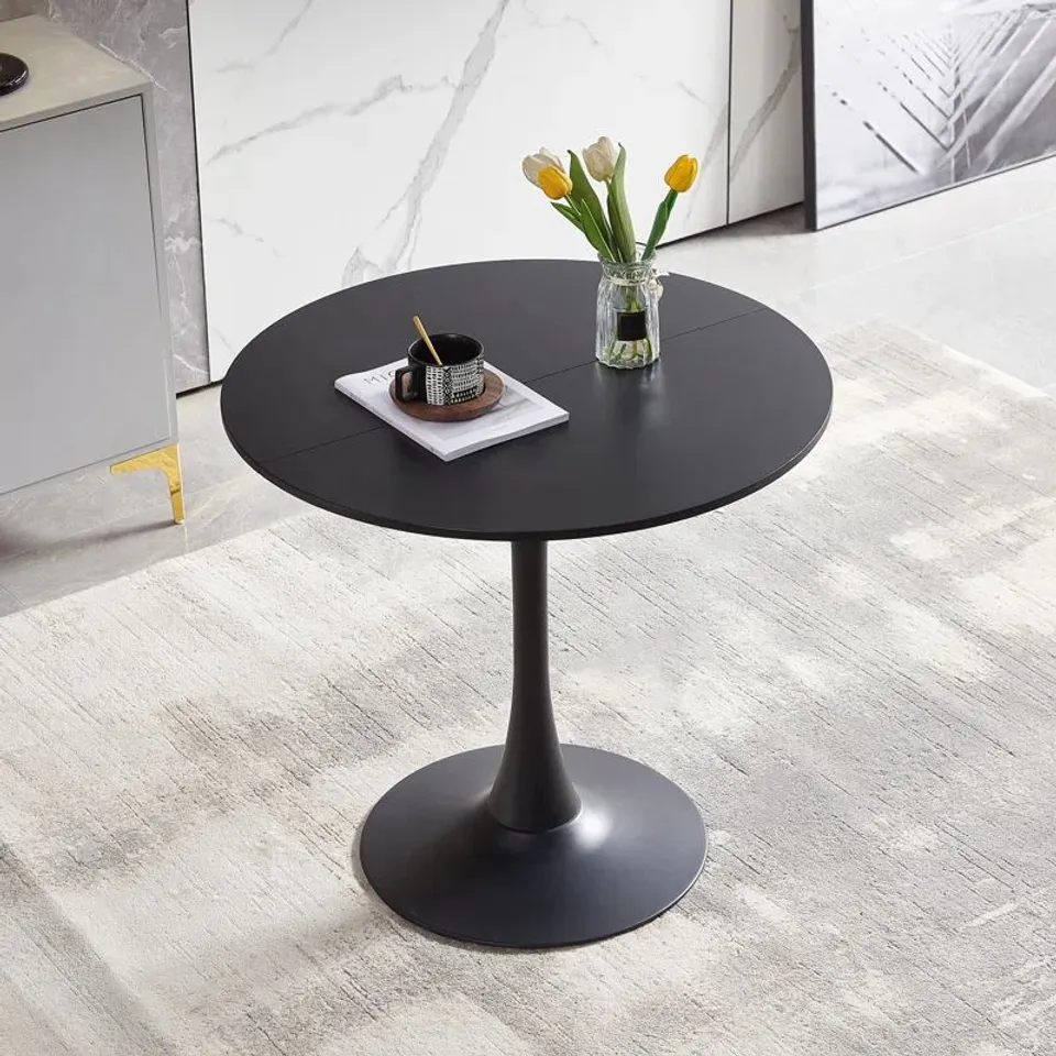 BOXED KINGSLEY ROUND DINING TABLE - BLACK (1 BOX)