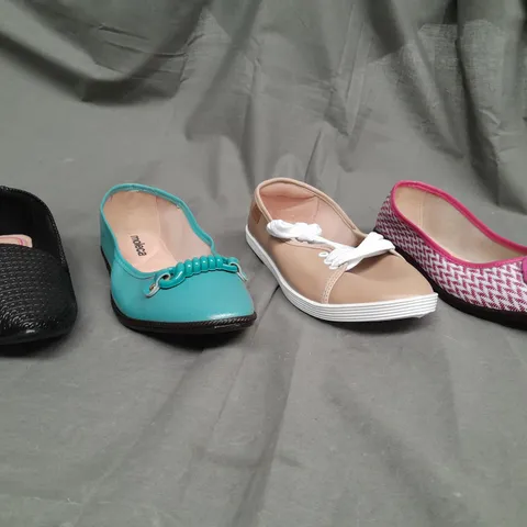 BOX OF APPROX 36 ASSORTED SLIP ON SHOES IN VARIOUS SIZES & COLOURS