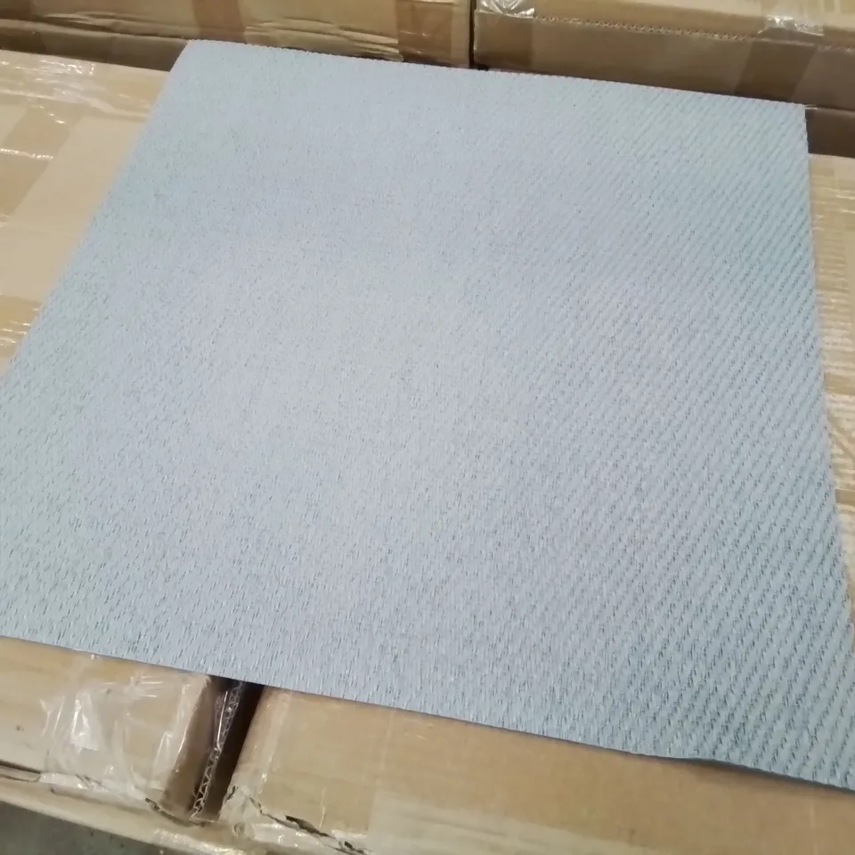 20 BOXES OF BRAND NEW BLACK AND WHITE WOVEN VINYL SQUARE FLOOR TILES