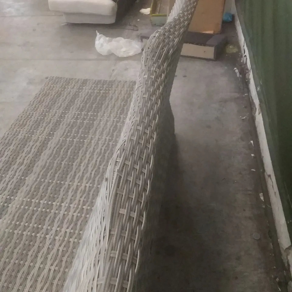 RATTAN EFFECT 3 SEATER GARDEN SOFA GREY