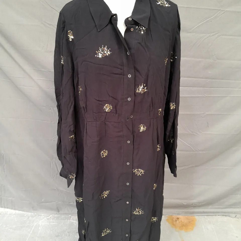 WHITE STUFF ASTRID DRESS IN BLACK SIZE 16