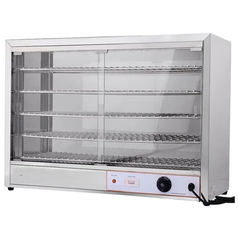 BOXED HAMOKI FW-805 HEATED PIE CABINET - 100 PIE CAPACITY, 5 SHELVES, PLUG IN
