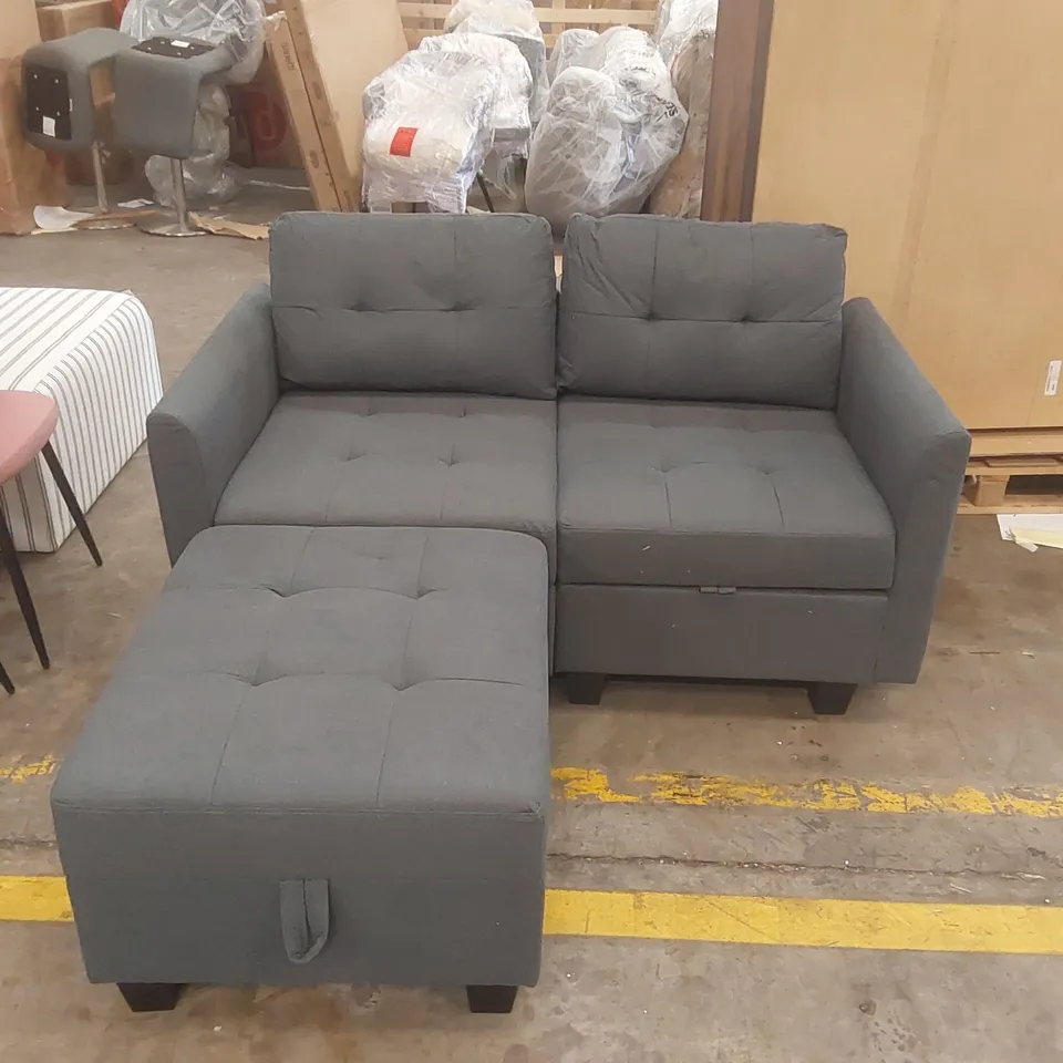 SEMMIE 2 SEATER SOFA & CHAISE WITH STORAGE