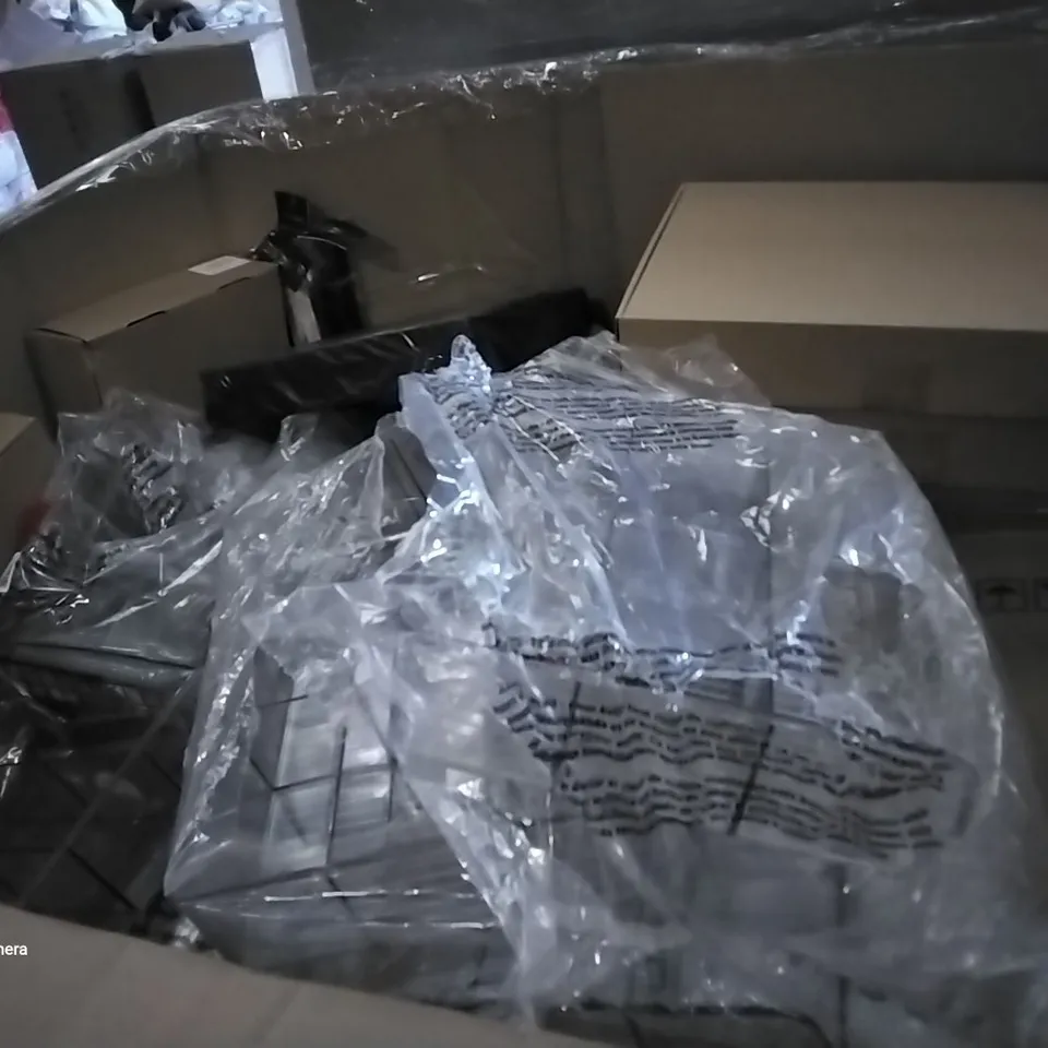 PALLET OF ASSORTED ITEMS INCLUDING AOHOME, M-DESIGN WIRE MESH BASKET, LEAVEN METAL PANEL KEYBOARD, ERIDANUS KITCHEN SINK MIXER, M-DESIGN CLEAR STORAGE CONTAINER