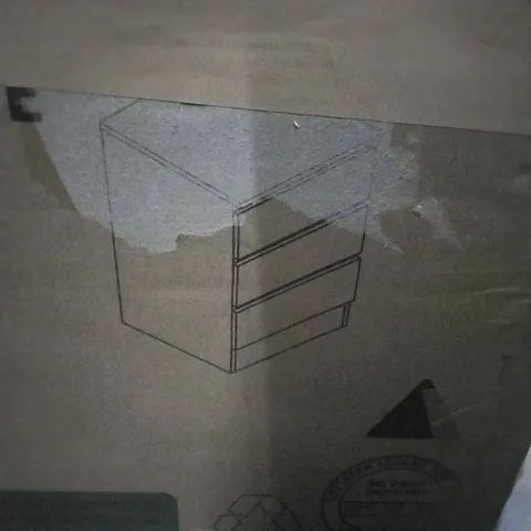 BOXED OSLO 3DRAWER BEDSIDE - WHITE
