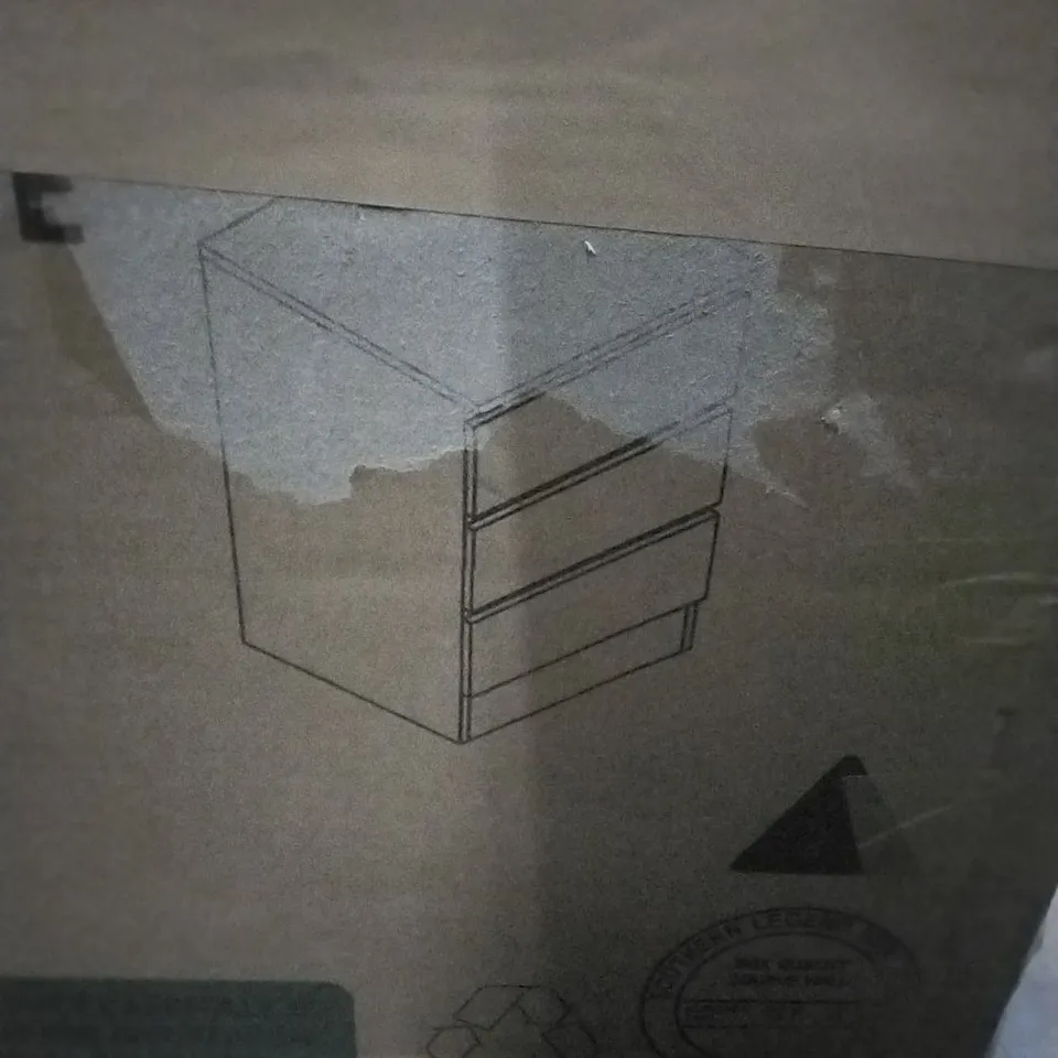 BOXED OSLO 3DRAWER BEDSIDE - WHITE