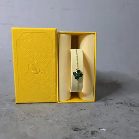 BOXED SWAROVSKI IDYLLIA BRACELET MIXED CUTS CLOVER GREEN