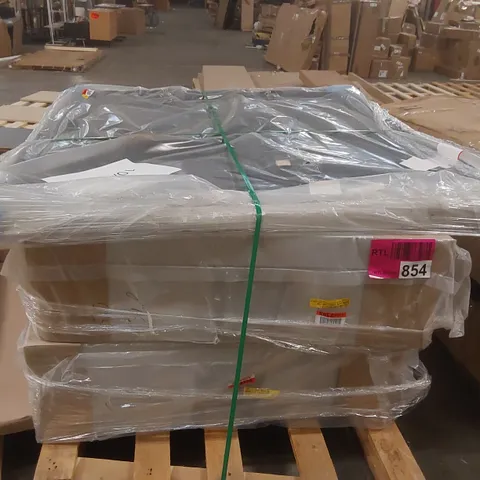 BAGGED ASTERIN DIVAN BED BASE WITH 54" FLOOR STANDING HEADBOARD PLUSH VELVET - 5' KING SIZE, SILVER (3 ITEMS)