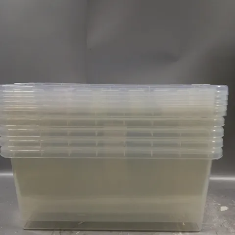 BOXED 5 X PLASTIC STORAGE CONTAINERS WITH LIDS