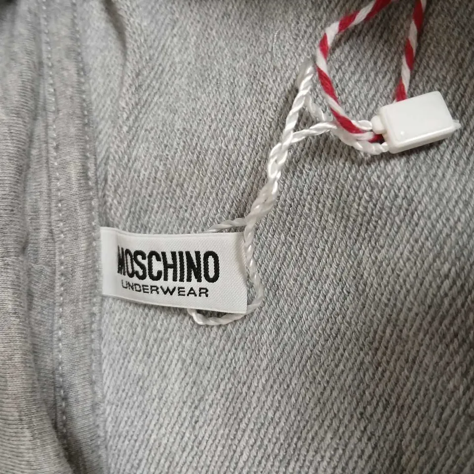 MOSCHINO HOODIE SWEATSHIRT – GREY, UK SIZE S 
