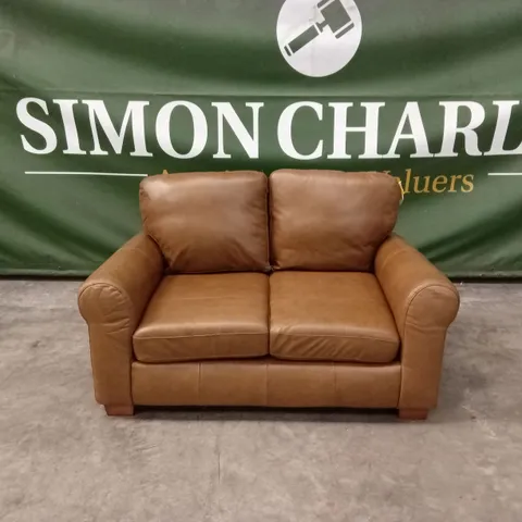 BAILEY 2 SEATER LEATHER SOFA - TAN