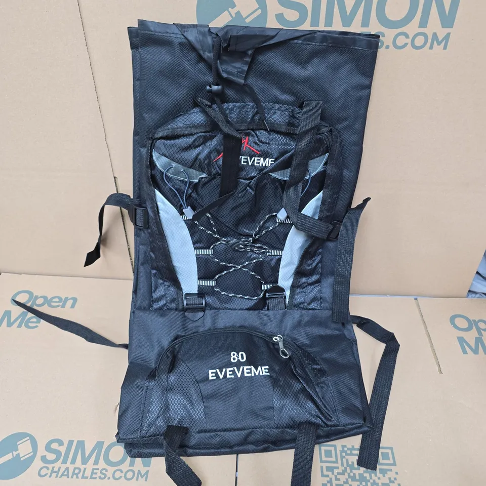 EVEVEME 80L HIKING BACKPACK IN BLACK