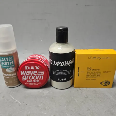 APPROXIMATELY 13 ASSORTED HEALTH & BEAUTY ITEMS TO INCLUDE - DAX HAIR WAX , DRY SHAMPOO , DEODORANT SALT & EARTH ETC