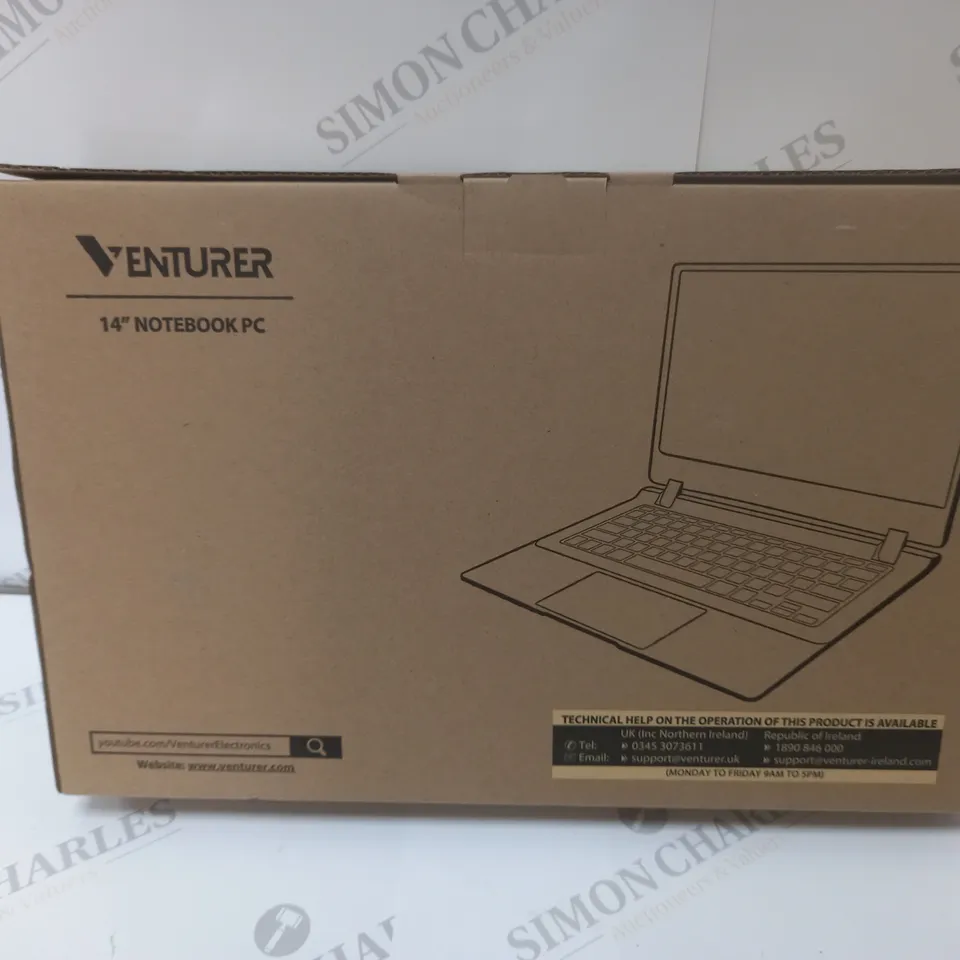BRAND NEW BOXED VENTURER EUROPA 14 PLUS 14" FULL HD LAPTOP INTEL 2.6GHZ 64GB SSD 4GB RAM - BLACK