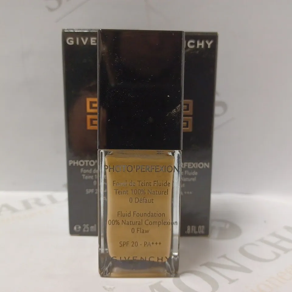 LOT OF 2 X 25ML GIVENCHY PHOTO PERFEXION FLUID FOUNDATION SPF20 - 7 PERFECT GOLD