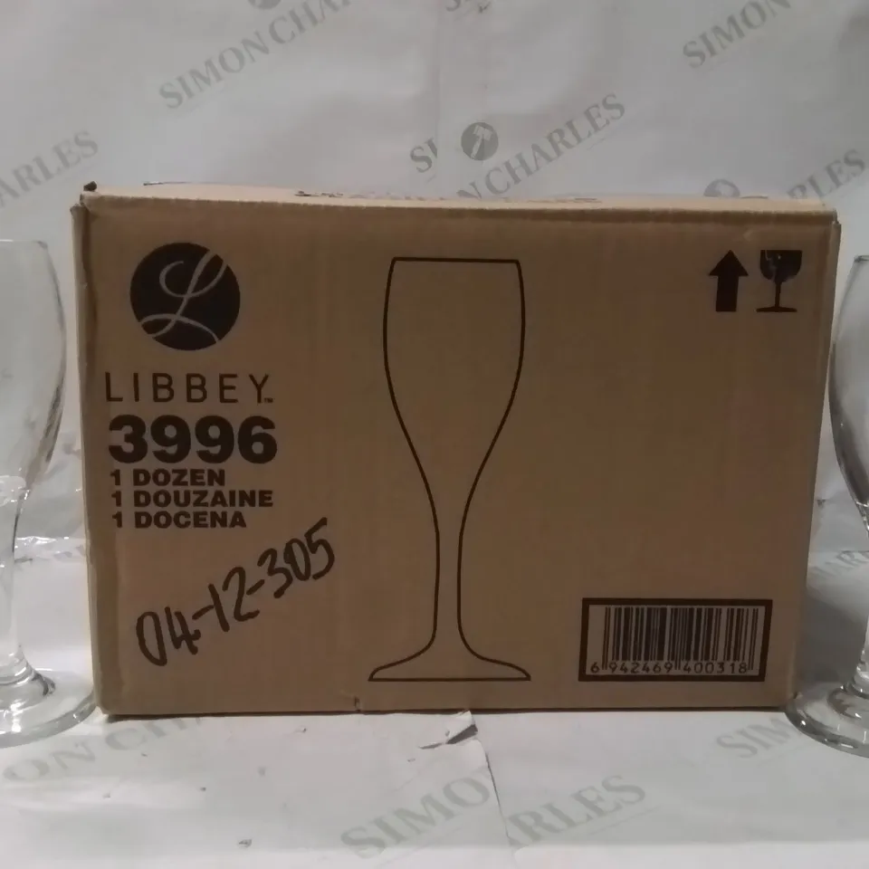 BOXED LIBBEY TEARDROP WINE GLASSES SET OF 12