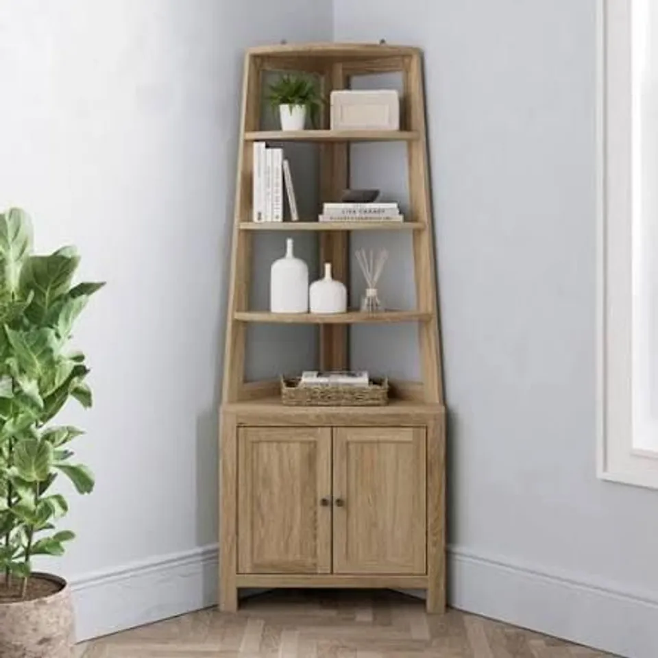 BOXED OLNEY CORNER STORAGE LADDER - STONE (1 BOX)