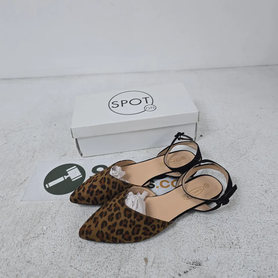 SPOT ON LEOPARD PRINT SLINGBACK HEELS, UK 8