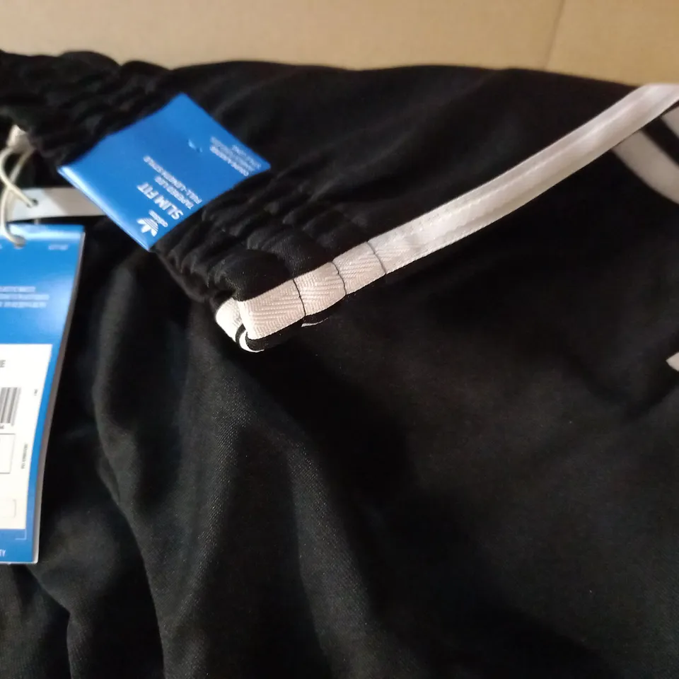 ADIDAS BLACK TRACK PANTS - UK M