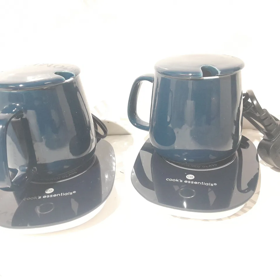 COOK'S ESSENTIALS MUG WARMER SET OF TWO BLUE