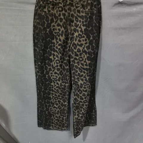 MONTFORD & CO LEOPARD PRINT WOMEN'S TROUSERS - SIZE S