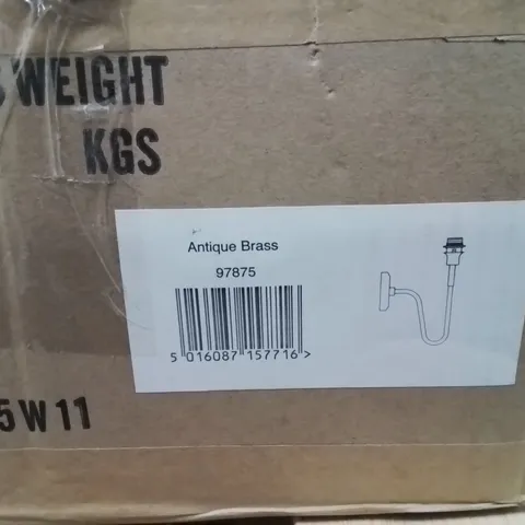 BOXED WALL MOUNTED LIGHT ANTIQUE BRASS