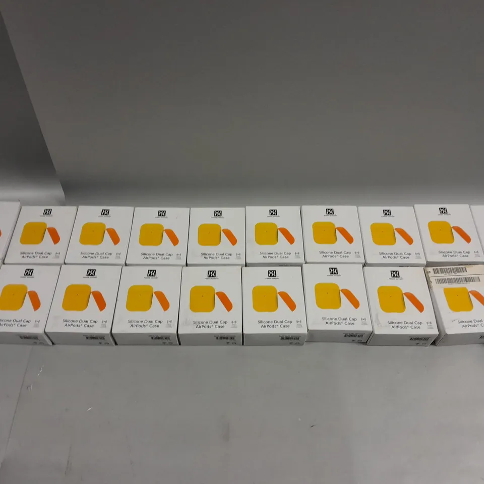 POWER SUPPORT SILICONE DUAL CAP AIRPODS CASE IN YELLOW X20