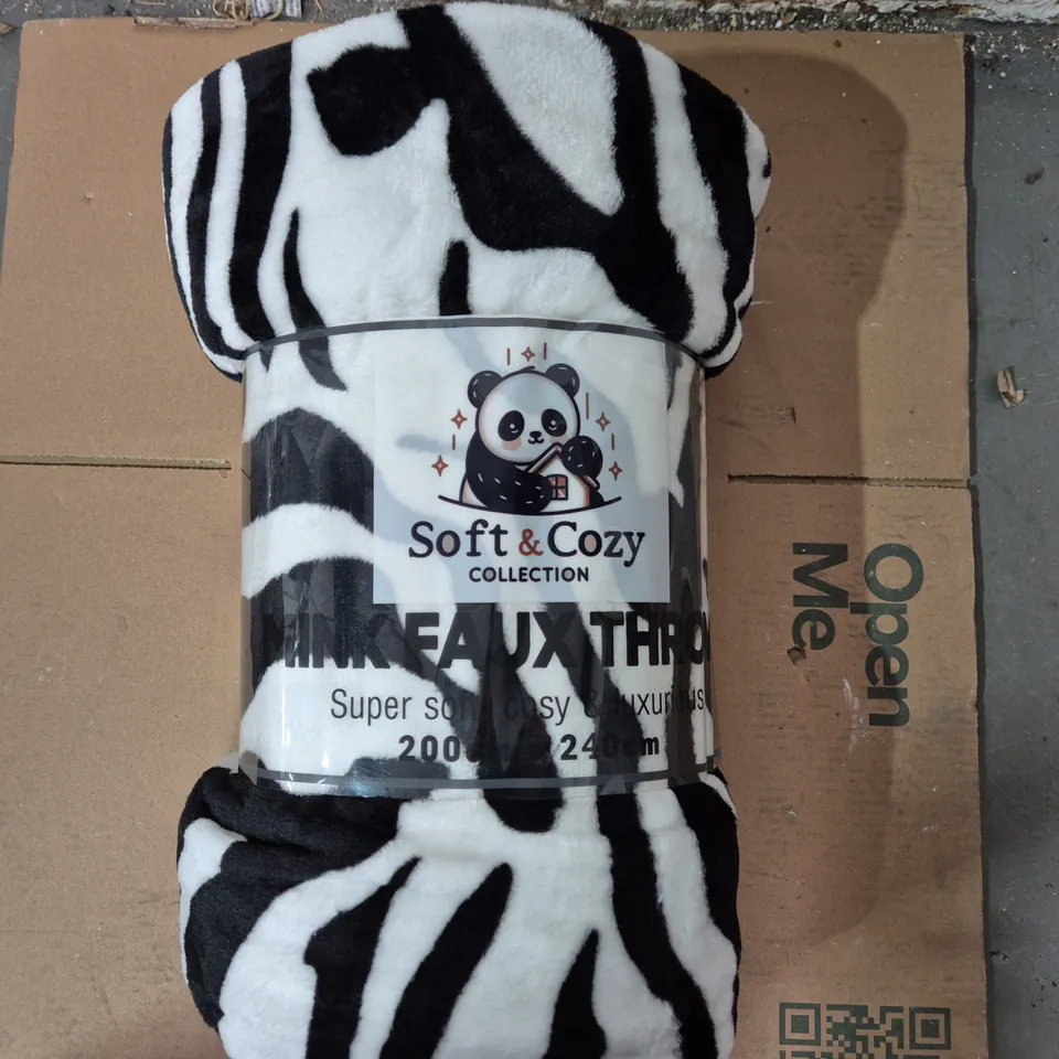 SOFT & COZY MINK FAUX THROW BLANKET – ZEBRA PRINT