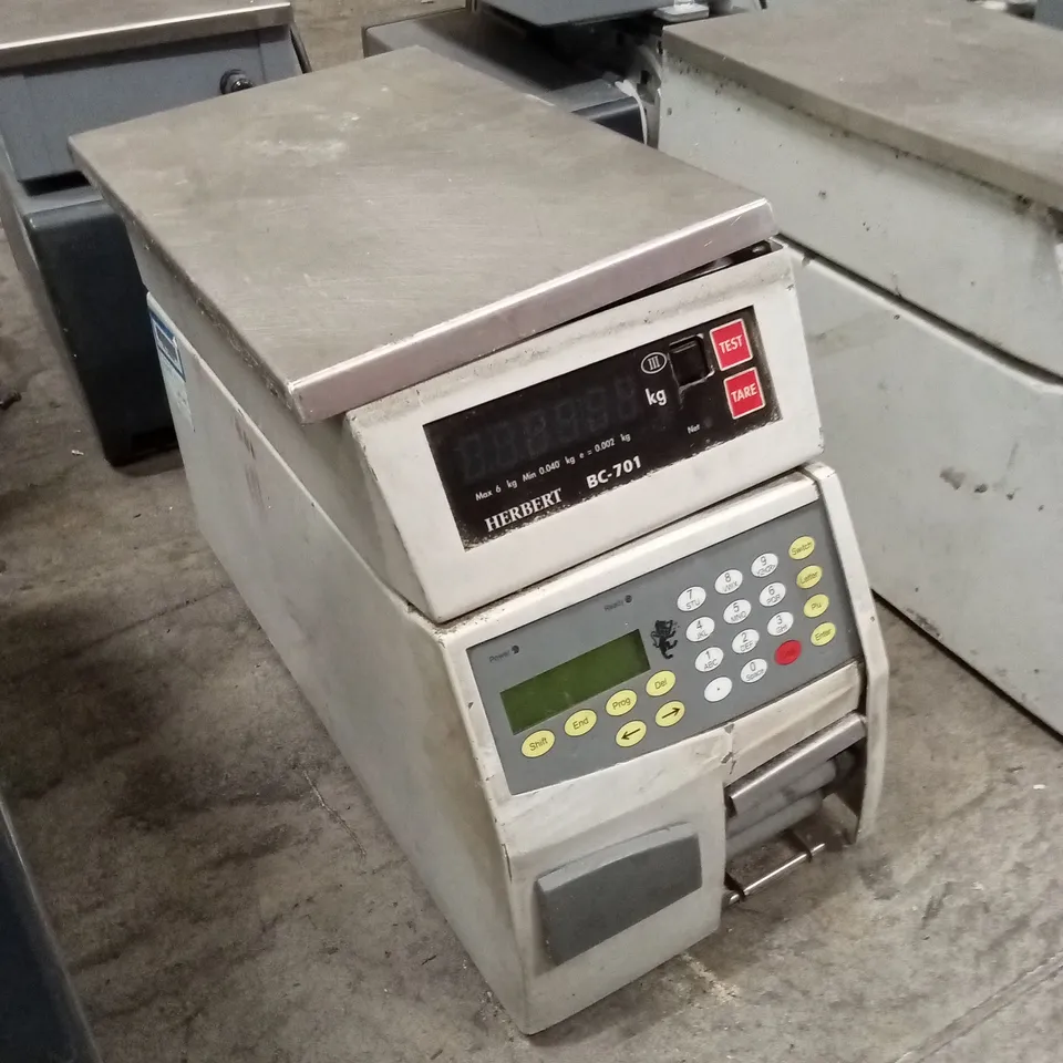 HERBERT BC-701 CHECK-WEIGHING SCALE & LABELER 