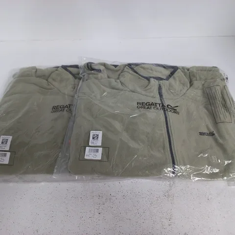 LOT OF 8 BRAND NEW BAGGED REGATTA HADFIELD FLEECES IN LIGHT SAGE - ALL XXXL