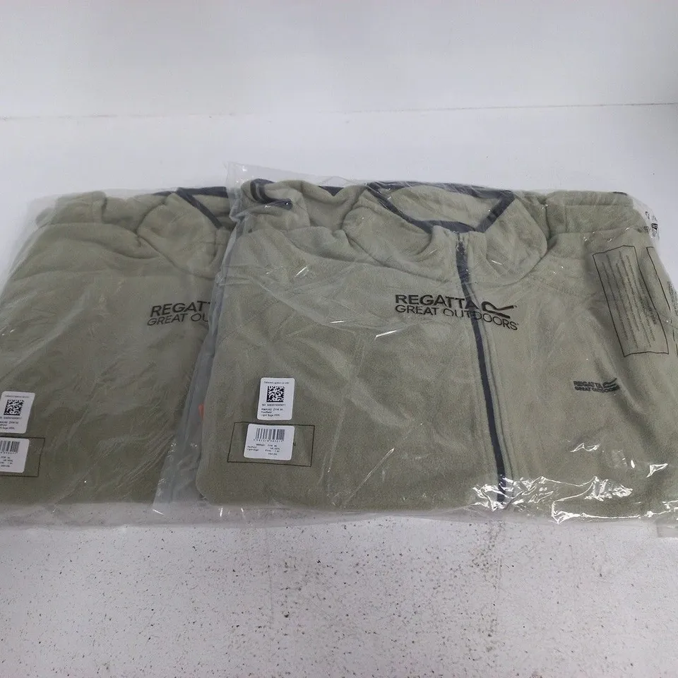 LOT OF 8 BRAND NEW BAGGED REGATTA HADFIELD FLEECES IN LIGHT SAGE - ALL XXXL