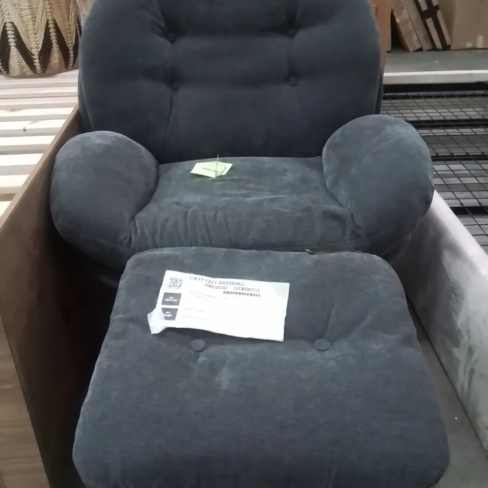 BONHOMME SWIVEL LOUNGE CHAIR AND FOOTSTOOL