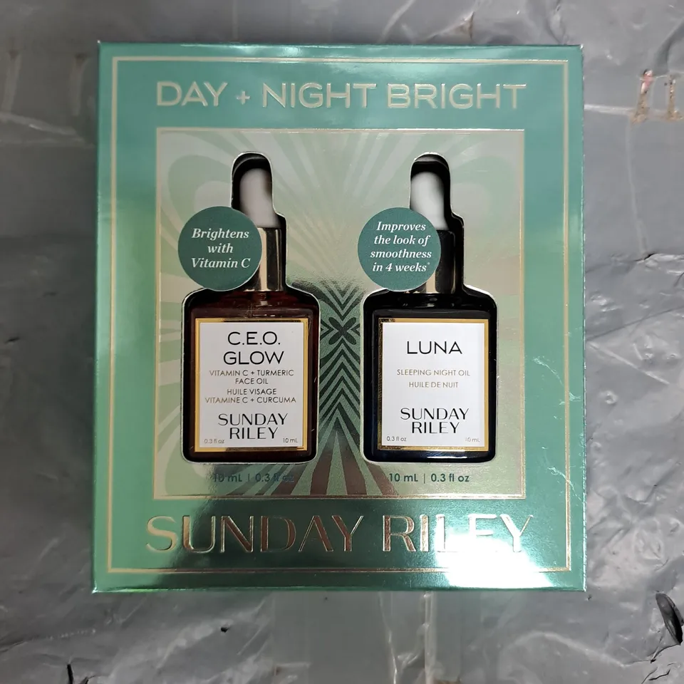 SUNDAY RILEY DAY + NIGHT BRIGHT C.E.O. GLOW FACE OIL & LUNA NIGHT OIL